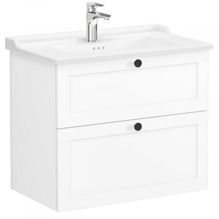 Unitate de baza lavoar baie, cu doua sertare 80cm, alb mat, cu classical lavoar / chiuveta baie | 68869 [0]