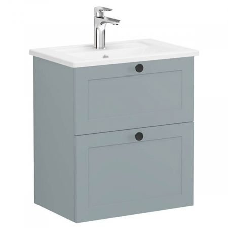 Unitati lavoar - Unitate de baza lavoar baie, cu doua sertare, compact 60cm mat fijord green, cu angular lavoar / chiuveta baie | 68662