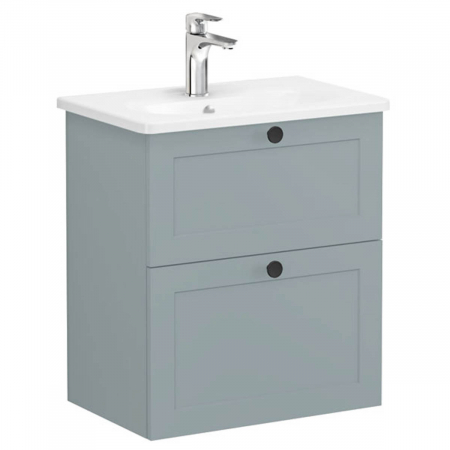 Unitati lavoar - Unitate de baza lavoar baie, cu doua sertare, compact 60cm mat fijord green, cu rounded lavoar / chiuveta baie | 68669