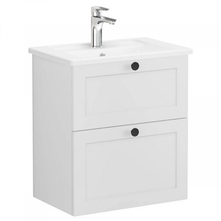 Unitate de baza lavoar baie, cu doua sertare, compact 60cm mat gri deschis, cu angular lavoar / chiuveta baie | 68660 [0]