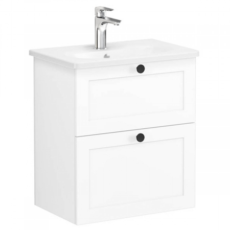 Unitate de baza lavoar baie, cu doua sertare, compact 60cm alb mat, cu rounded lavoar / chiuveta baie | 68666 [0]