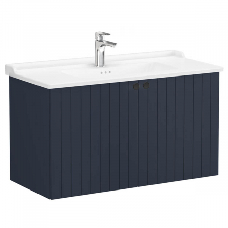 Unitate de baza lavoar baie, cu usi 100cm, mat dark albastru, cu classical lavoar / chiuveta baie | 69322 [0]