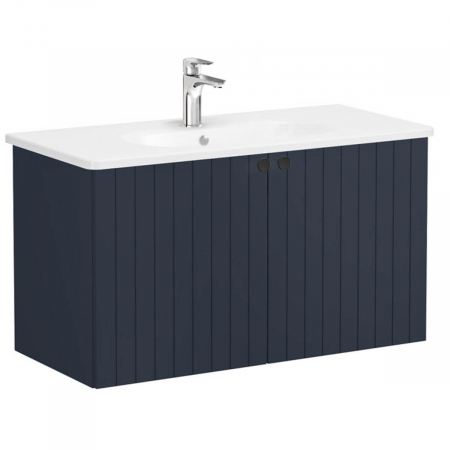 Unitate de baza lavoar baie, cu usi 100cm, mat dark albastru, cu rounded lavoar / chiuveta baie | 69315 [0]