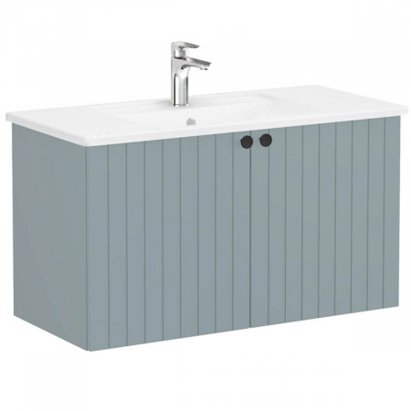 Unitate de baza lavoar baie, cu usi 100cm, mat fijord green, cu angular lavoar / chiuveta baie | 69306 [0]