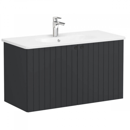 Unitate de baza lavoar baie, cu usi 100cm, mat graphite, cu rounded lavoar / chiuveta baie | 69314 [0]