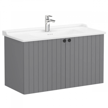 Unitate de baza lavoar baie, cu usi 100cm, mat grey, cu classical lavoar / chiuveta baie | 69319 [0]