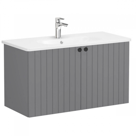 Unitate de baza lavoar baie, cu usi 100cm, mat grey, cu rounded lavoar / chiuveta baie | 69312 [0]