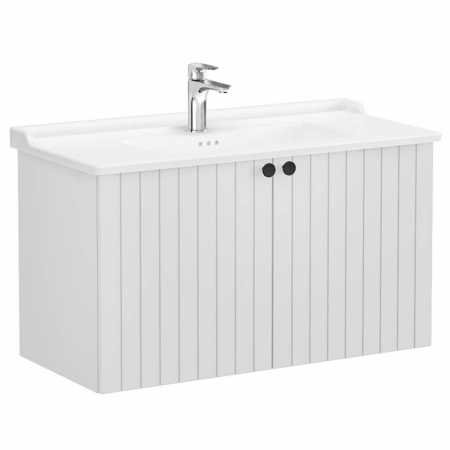 Unitate de baza lavoar baie, cu usi 100cm, mat gri deschis, cu classical lavoar / chiuveta baie | 69318 [0]