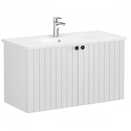 Unitate de baza lavoar baie, cu usi 100cm, mat gri deschis, cu rounded lavoar / chiuveta baie | 69311 [0]