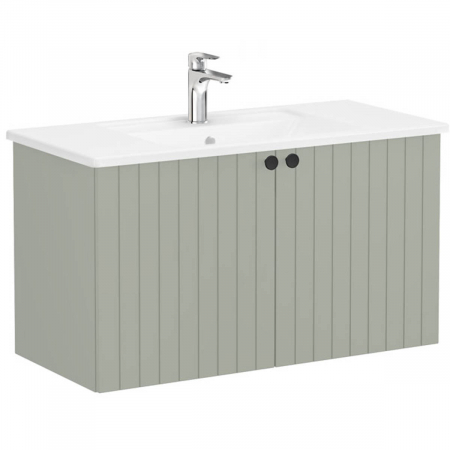 Unitate de baza lavoar baie, cu usi 100cm, mat retro green, cu angular lavoar / chiuveta baie | 69309 [0]