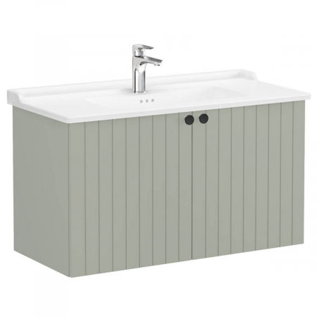 Unitate de baza lavoar baie, cu usi 100cm, mat retro green, cu classical lavoar / chiuveta baie | 69323 [0]