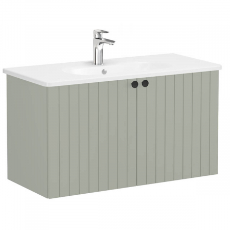 Unitate de baza lavoar baie, cu usi 100cm, mat retro green, cu rounded lavoar / chiuveta baie | 69316 [0]