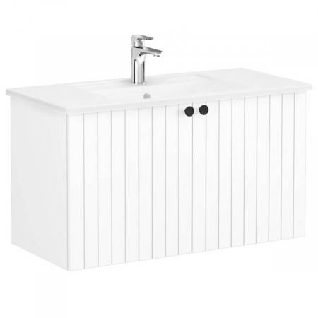 Unitate de baza lavoar baie, cu usi 100cm, alb mat, cu angular lavoar / chiuveta baie | 69303 [0]