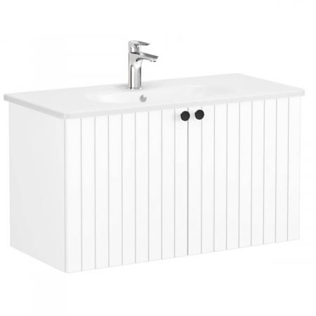 Unitate de baza lavoar baie, cu usi 100cm, alb mat, cu rounded lavoar / chiuveta baie | 69310 [0]