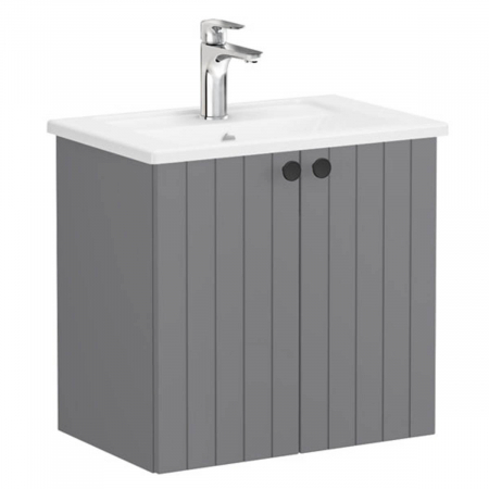 Unitate de baza lavoar baie, cu usi 60cm compact, mat grey, cu angular lavoar / chiuveta baie | 69207 [0]