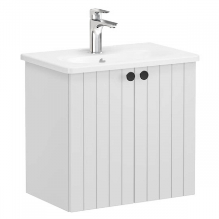 Unitate de baza lavoar baie, cu usi 60cm compact, mat gri deschis, cu rounded lavoar / chiuveta baie | 69213 [0]