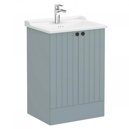 Mobilier de baie - Unitate de baza lavoar baie, cu usi 60cm pe pardoseala, mat fijord green, cu classical lavoar / chiuveta baie | 69341