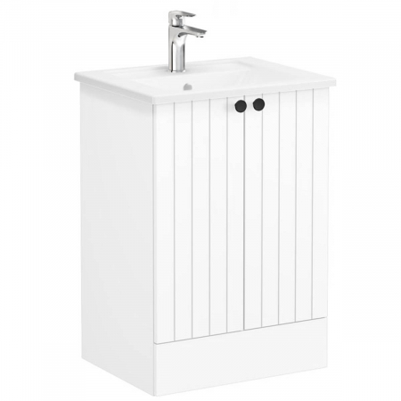 Unitate de baza lavoar baie, cu usi 60cm pe pardoseala, alb mat, cu angular lavoar / chiuveta baie | 69324 [0]