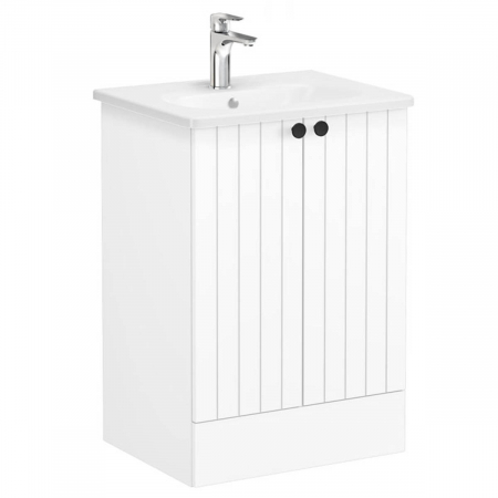 Unitate de baza lavoar baie, cu usi 60cm pe pardoseala, alb mat, cu rounded lavoar / chiuveta baie | 69331 [0]