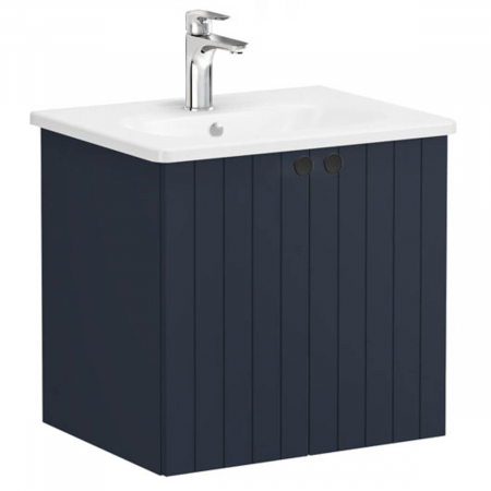 Unitate de baza lavoar baie, cu usi 60cm mat dark albastru, cu rounded lavoar / chiuveta baie | 69273 [0]