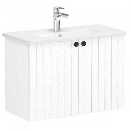 Unitate de baza lavoar baie, cu usi 80cm, compact, alb mat, cu rounded lavoar / chiuveta baie | 69226 [0]