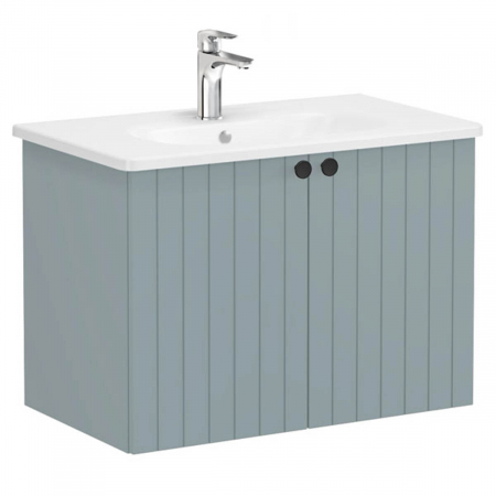 Unitate de baza lavoar baie, cu usi 80cm, mat fijord green, cu rounded lavoar / chiuveta baie | 69292 [0]