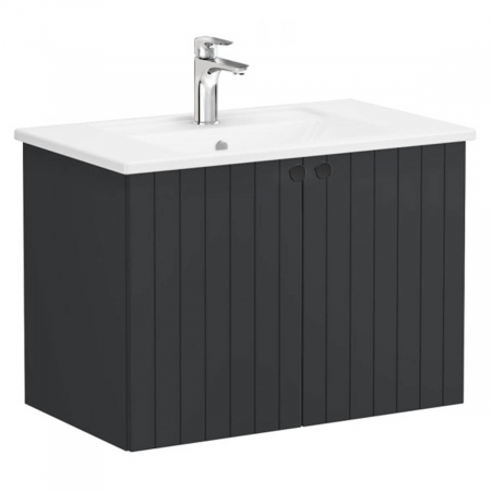 Unitate de baza lavoar baie, cu usi 80cm, mat graphite, cu angular lavoar / chiuveta baie | 69286 [0]