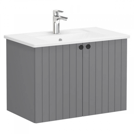 Unitate de baza lavoar baie, cu usi 80cm, mat grey, cu angular lavoar / chiuveta baie | 69284 [0]