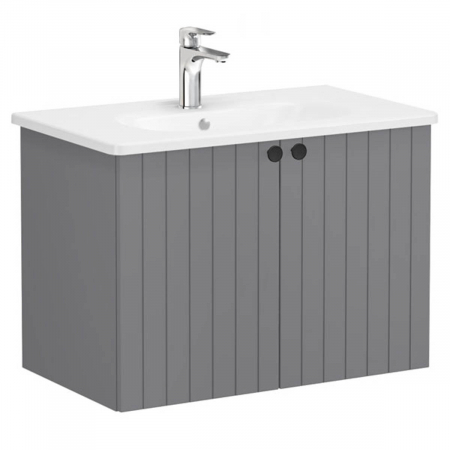 Unitate de baza lavoar baie, cu usi 80cm, mat grey, cu rounded lavoar / chiuveta baie | 69291 [0]