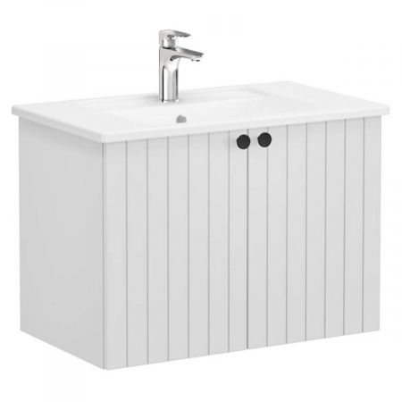 Unitate de baza lavoar baie, cu usi 80cm, mat gri deschis, cu angular lavoar / chiuveta baie | 69283 [0]