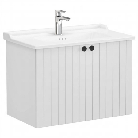 Unitate de baza lavoar baie, cu usi 80cm, mat gri deschis, cu classical lavoar / chiuveta baie | 69297 [0]