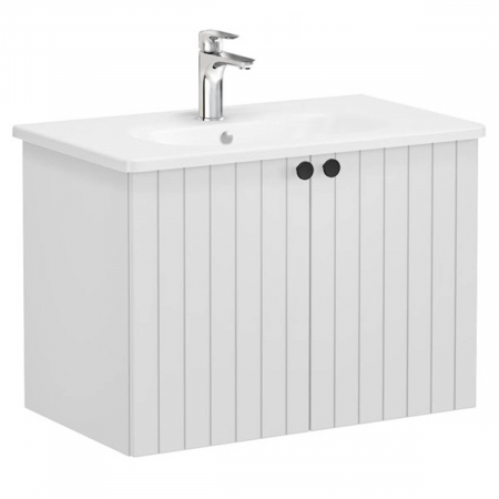 Unitate de baza lavoar baie, cu usi 80cm, mat gri deschis, cu rounded lavoar / chiuveta baie | 69290 [0]