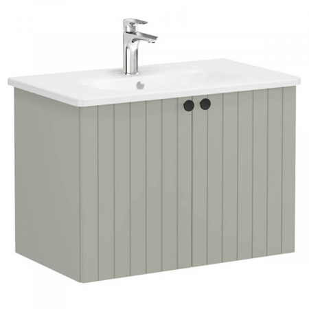 Unitate de baza lavoar baie, cu usi 80cm, mat retro green, cu rounded lavoar / chiuveta baie | 69295 [0]