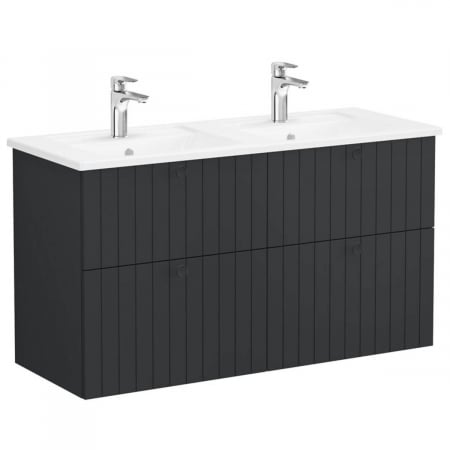 Mobilier de baie - Unitate de baza lavoar baie, cu patru sertare 120 cm, mat graphite, cu angular lavoar / chiuveta baie | 69517