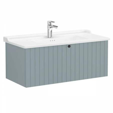Unitate de baza lavoar baie, cu un sertar 100cm, mat fijord green, cu classical lavoar / chiuveta baie | 69404 [0]
