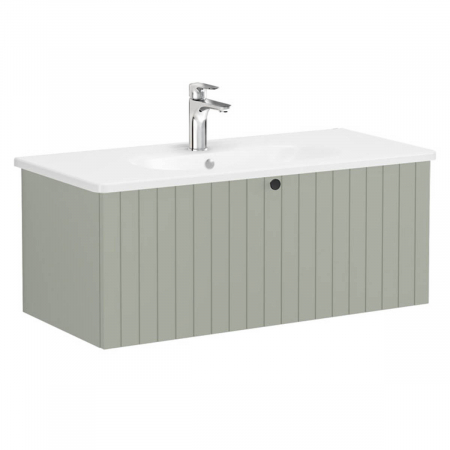 Unitate de baza lavoar baie, cu un sertar 100cm, mat retro green, cu rounded lavoar / chiuveta baie | 69400 [0]