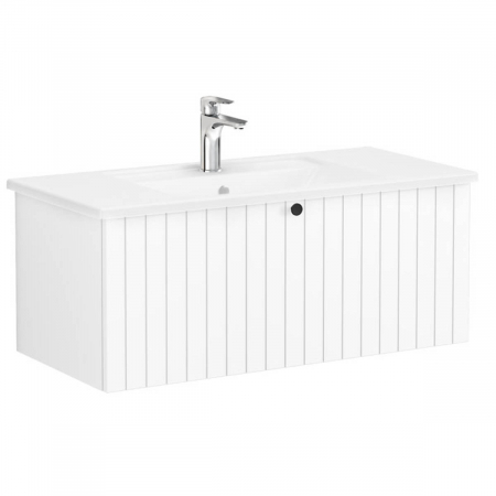 Unitate de baza lavoar baie, cu un sertar 100cm, alb mat, cu angular lavoar / chiuveta baie | 69387 [0]