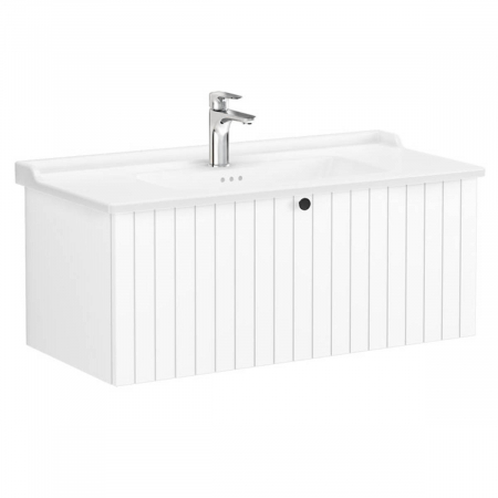 Unitate de baza lavoar baie, cu un sertar 100cm, alb mat, cu classical lavoar / chiuveta baie | 69401 [0]