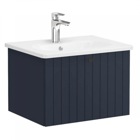 Unitate de baza lavoar baie, cu un sertar 60cm mat dark albastru, cu rounded lavoar / chiuveta baie | 69357 [0]