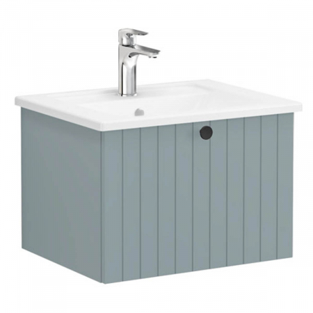 Unitate de baza lavoar baie, cu un sertar 60cm mat fijord green, cu angular lavoar / chiuveta baie | 69348 [0]