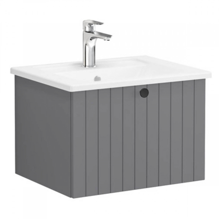 Unitate de baza lavoar baie, cu un sertar 60cm mat grey, cu angular lavoar / chiuveta baie | 69347 [0]