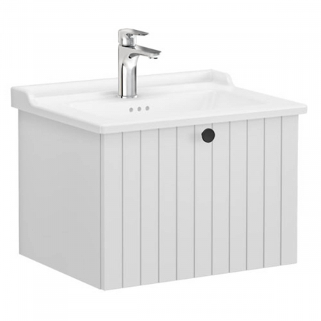 Unitate de baza lavoar baie, cu un sertar 60cm mat gri deschis, cu classical lavoar / chiuveta baie | 69360 [0]