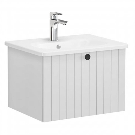 Unitate de baza lavoar baie, cu un sertar 60cm mat gri deschis, cu rounded lavoar / chiuveta baie | 69353 [0]