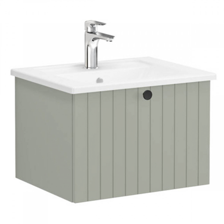 Unitate de baza lavoar baie, cu un sertar 60cm mat retro green, cu angular lavoar / chiuveta baie | 69351 [0]