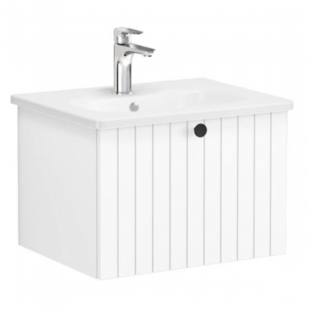 Unitate de baza lavoar baie, cu un sertar 60cm alb mat, cu rounded lavoar / chiuveta baie | 69352 [0]