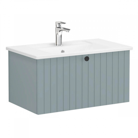 Unitate de baza lavoar baie, cu un sertar 80cm, mat fijord green, cu angular lavoar / chiuveta baie | 69369 [0]