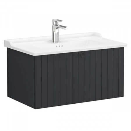 Unitate de baza lavoar baie, cu un sertar 80cm, mat graphite, cu classical lavoar / chiuveta baie | 69384 [0]