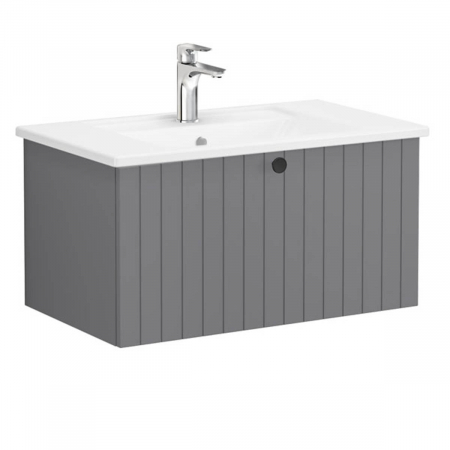 Unitate de baza lavoar baie, cu un sertar 80cm, mat grey, cu angular lavoar / chiuveta baie | 69368 [0]