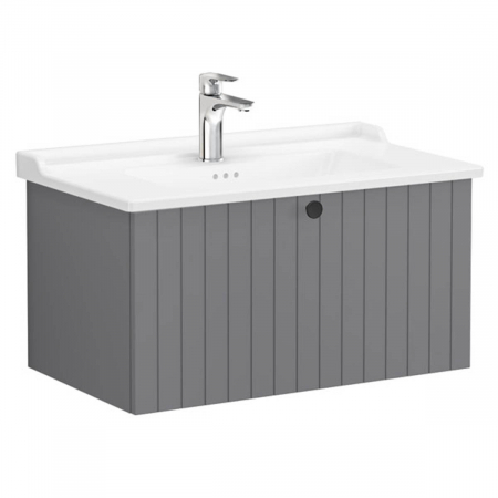 Unitate de baza lavoar baie, cu un sertar 80cm, mat grey, cu classical lavoar / chiuveta baie | 69382 [0]
