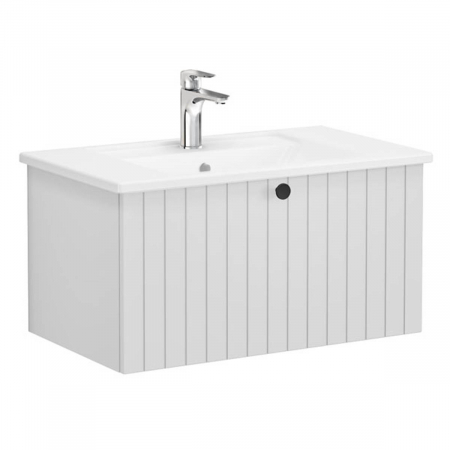 Unitate de baza lavoar baie, cu un sertar 80cm, mat gri deschis, cu angular lavoar / chiuveta baie | 69367 [0]